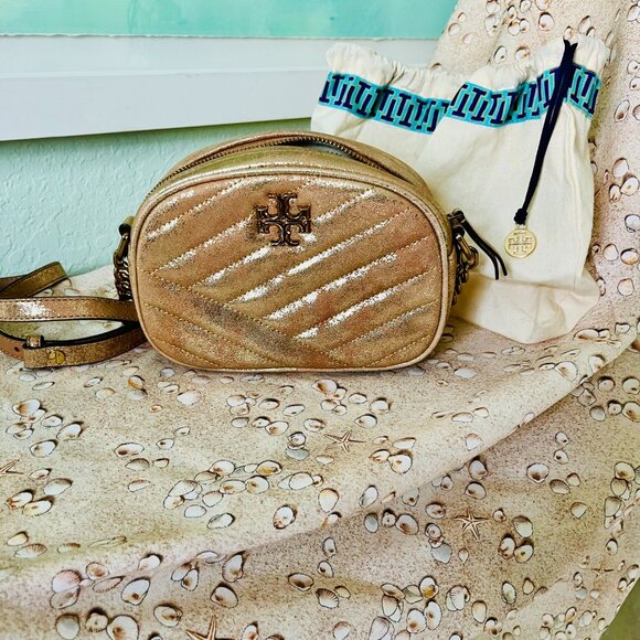 Tory Burch Gold Leather & Chain Crossbody – Holiday Party Ready - Picture 2 of 7